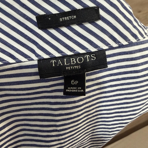 Talbots Blue and White Striped Top - Picture 6 of 8